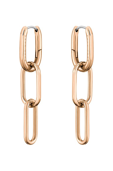 Gold-effect earrings with tubular links, Assorted-Pre-Pack