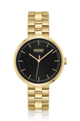 Hugo boss watch hot sale gold and black