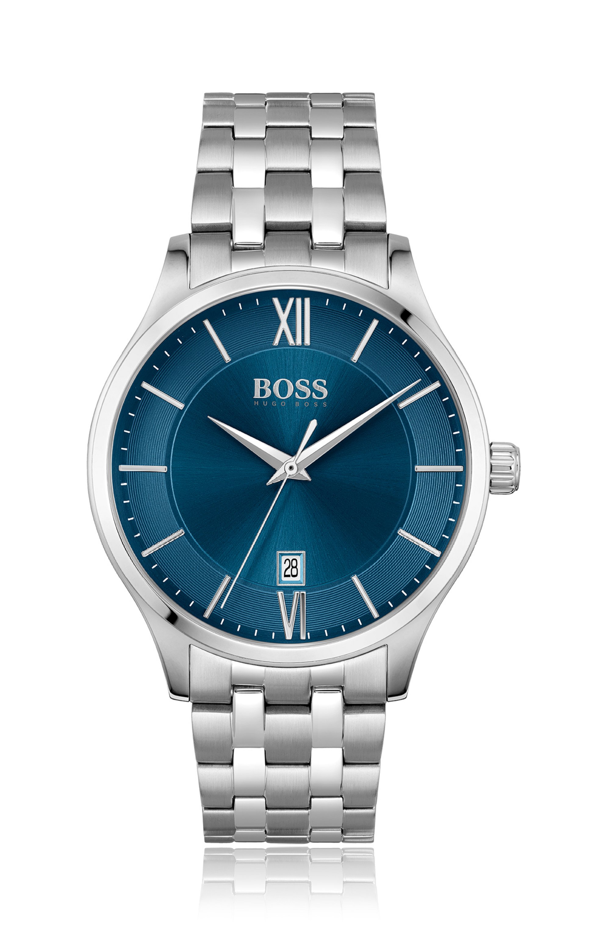 Horloge met blauwe wijzerplaat en geschakelde polsband, Assorted-Pre-Pack