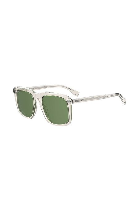 Clear-acetate sunglasses with green lenses, Assorted-Pre-Pack
