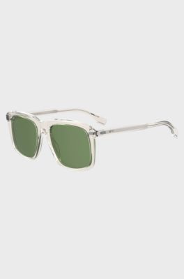 Clear-acetate sunglasses with green lenses, Assorted-Pre-Pack