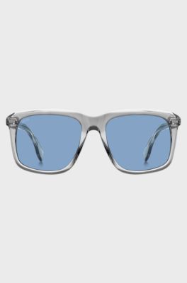 Transparent-acetate sunglasses with blue lenses, Assorted-Pre-Pack