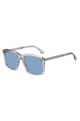Transparent-acetate sunglasses with blue lenses, Assorted-Pre-Pack
