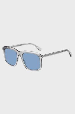 Transparent-acetate sunglasses with blue lenses, Assorted-Pre-Pack