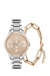 Gold-tone watch and bracelet gift set, Silver