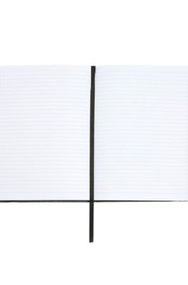 A5 notepad in black faux leather, Black