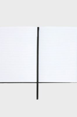 A5 notepad in black faux leather, Black