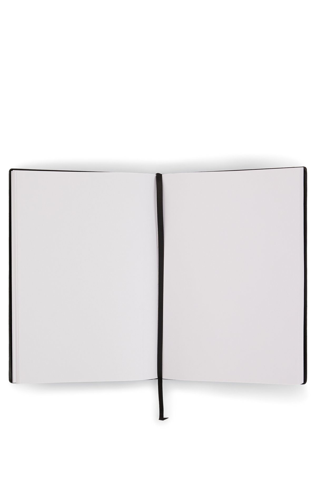 A5 notepad in black faux leather, Black