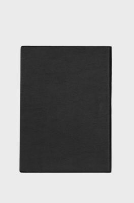 DIN-A5-Notizbuch aus schwarzem Kunstleder, Schwarz