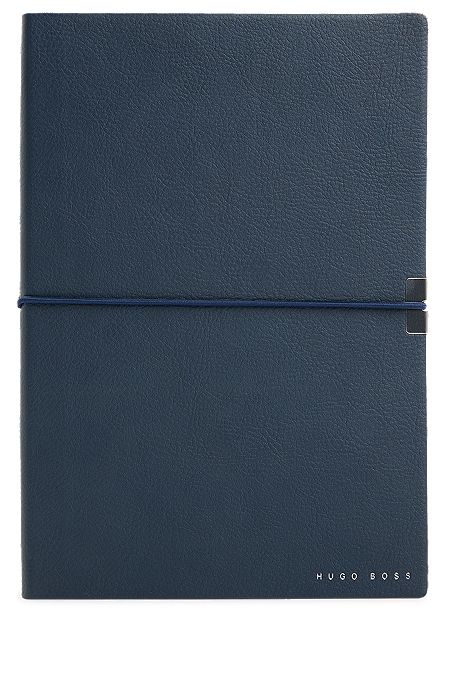 DIN-A5-Notizbuch aus marineblauem Kunstleder, Dunkelblau