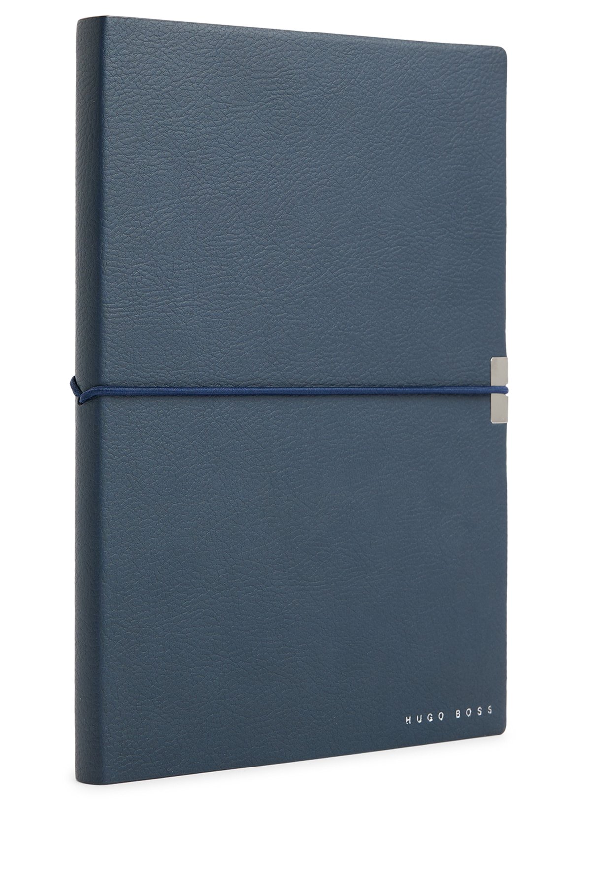 A5 navy faux-leather notepad, Dark Blue