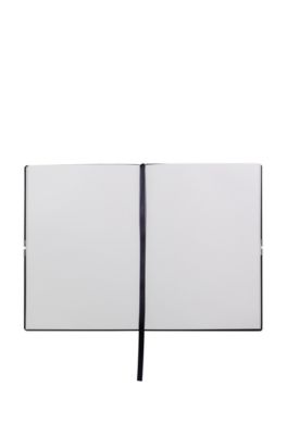 A5 navy faux-leather notepad, Dark Blue
