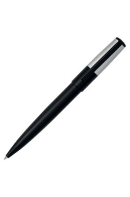 Ballpoint pen with brushed black and chrome effects, Black