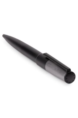브러시드 블랙 및 크롬 이펙트 볼펜, 블랙