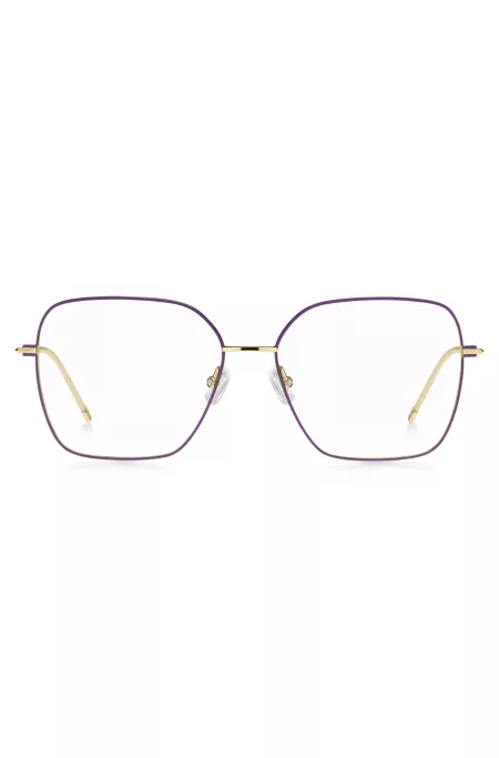 Optical frames in gold-tone steel with purple details