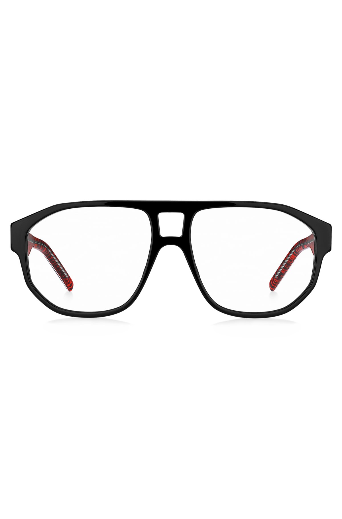 HUGO - Montura para gafas acetato negro con doble