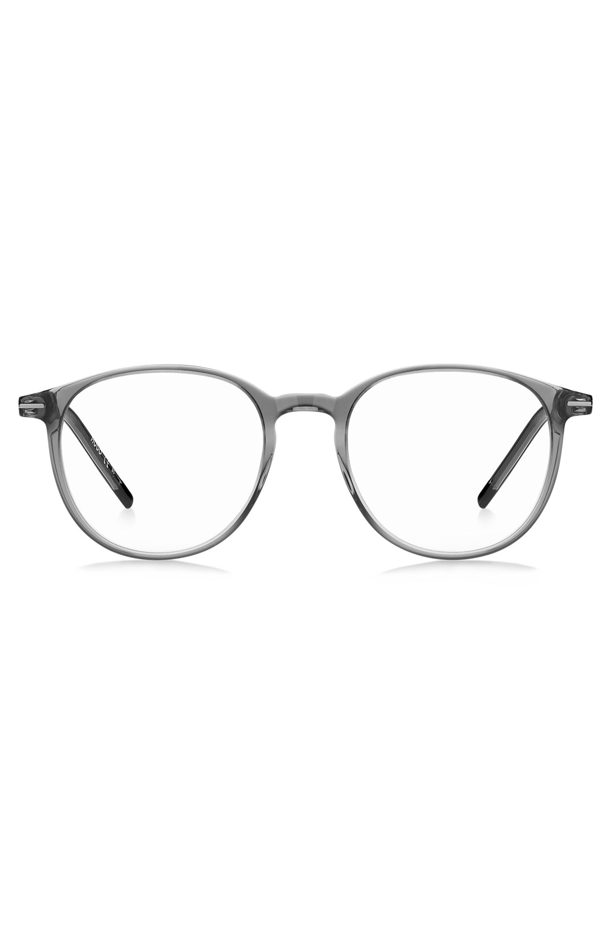 Brillenfassung aus Acetat mit buntem Laser-Logo, Grau