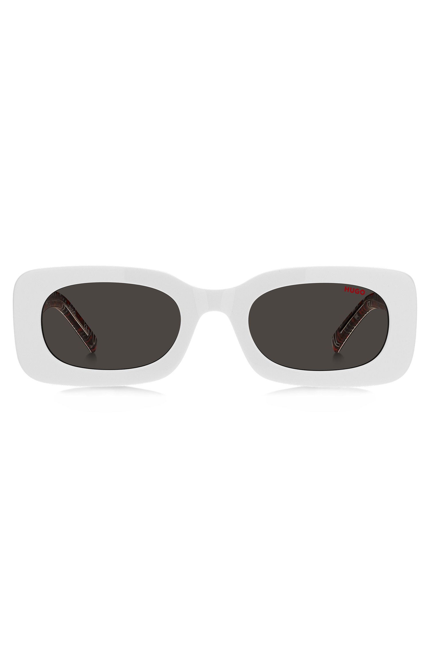 Hugo White-acetate sunglasses with detachable slogan strap solglasögon dam – bild 2