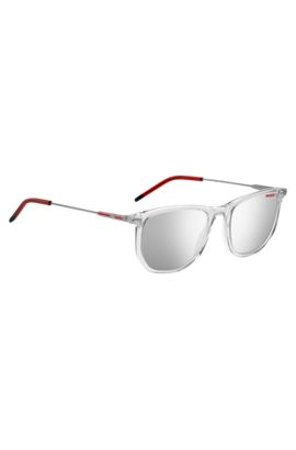 Heren Accessoires voor voor Zonnebrillen voor BOSS by HUGO BOSS Synthetisch Zonnebril Met Dubbele Neusbrug En Zwarte En Zilveren Rand voor heren 