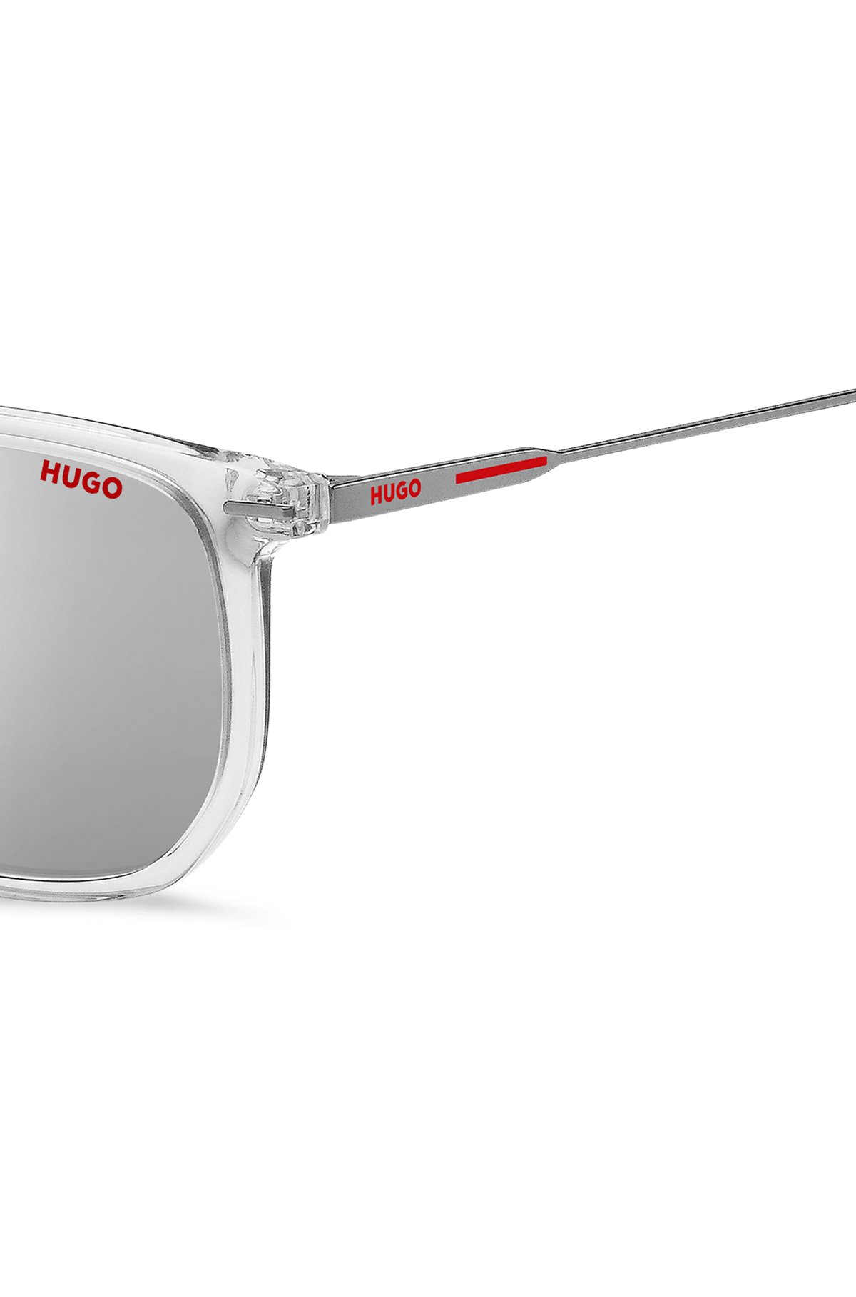 HUGO - Transparent-acetate sunglasses with red details