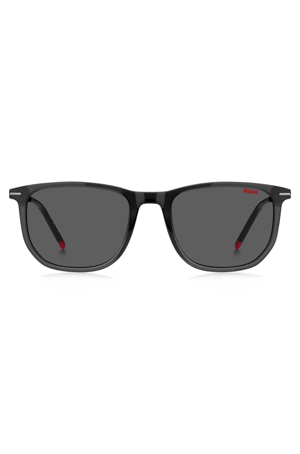 HUGO - Gafas sol acetato negro con finas de metal