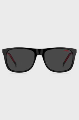 Black-acetate sunglasses with rubberised logo, Assorted-Pre-Pack