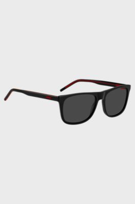 Black-acetate sunglasses with rubberised logo, Assorted-Pre-Pack