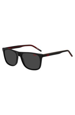 Black-acetate sunglasses with rubberised logo, Assorted-Pre-Pack