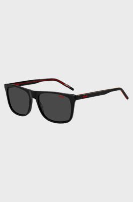 Black-acetate sunglasses with rubberised logo, Assorted-Pre-Pack