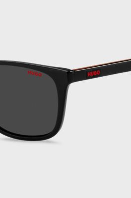 Black-acetate sunglasses with rubberised logo, Assorted-Pre-Pack