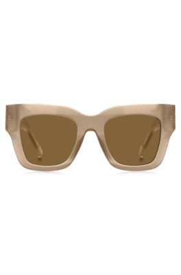 Opal bio-acetate sunglasses with signature hardware, Light Beige
