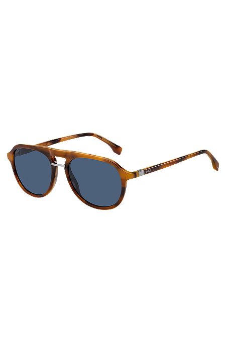 Havana-acetate sunglasses with 360° hinges, Brown