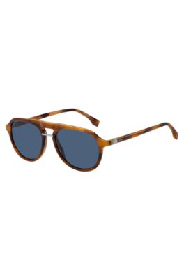 Havana-acetate sunglasses with 360&deg; hinges, Brown