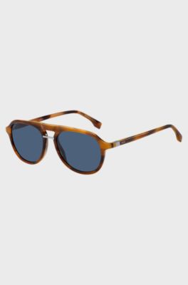Havana-acetate sunglasses with 360&deg; hinges, Brown