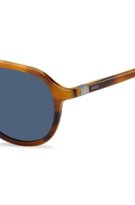 Havana-acetate sunglasses with 360&deg; hinges, Brown