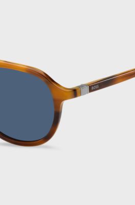 Havana-acetate sunglasses with 360&deg; hinges, Brown