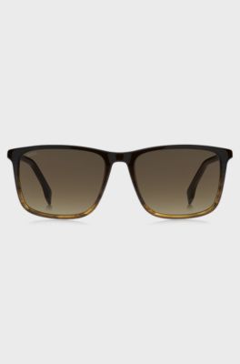 Gradient-acetate sunglasses with 360&deg; hinge, Black Patterned
