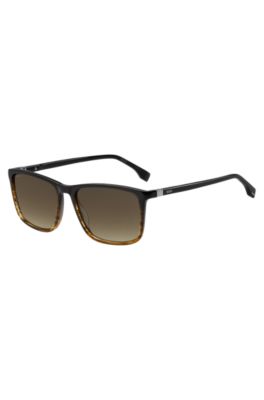 Gradient-acetate sunglasses with 360&deg; hinge, Black Patterned