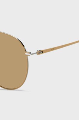 Camel sunglasses in lightweight steel, Beige