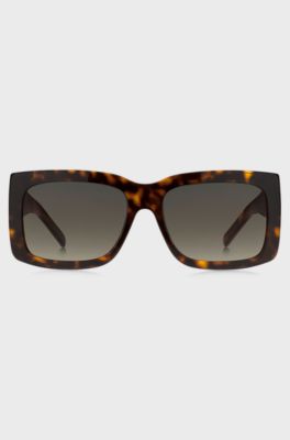Havana bio-acetate sunglasses with signature hardware, Brown