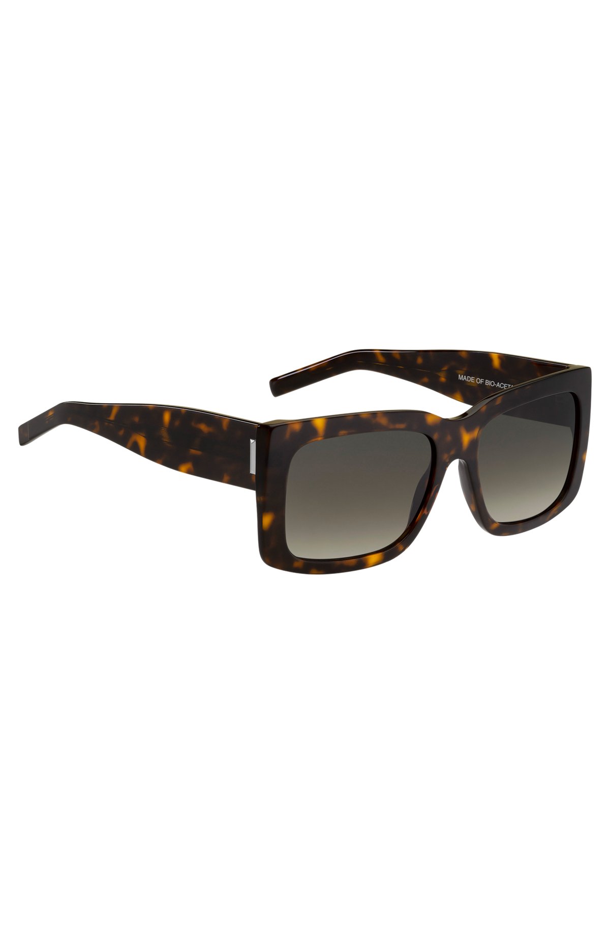 Havana bio-acetate sunglasses with signature hardware, Brown