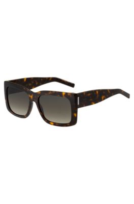 Havana bio-acetate sunglasses with signature hardware, Brown
