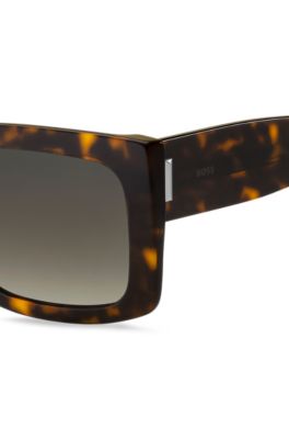 Havana bio-acetate sunglasses with signature hardware, Brown