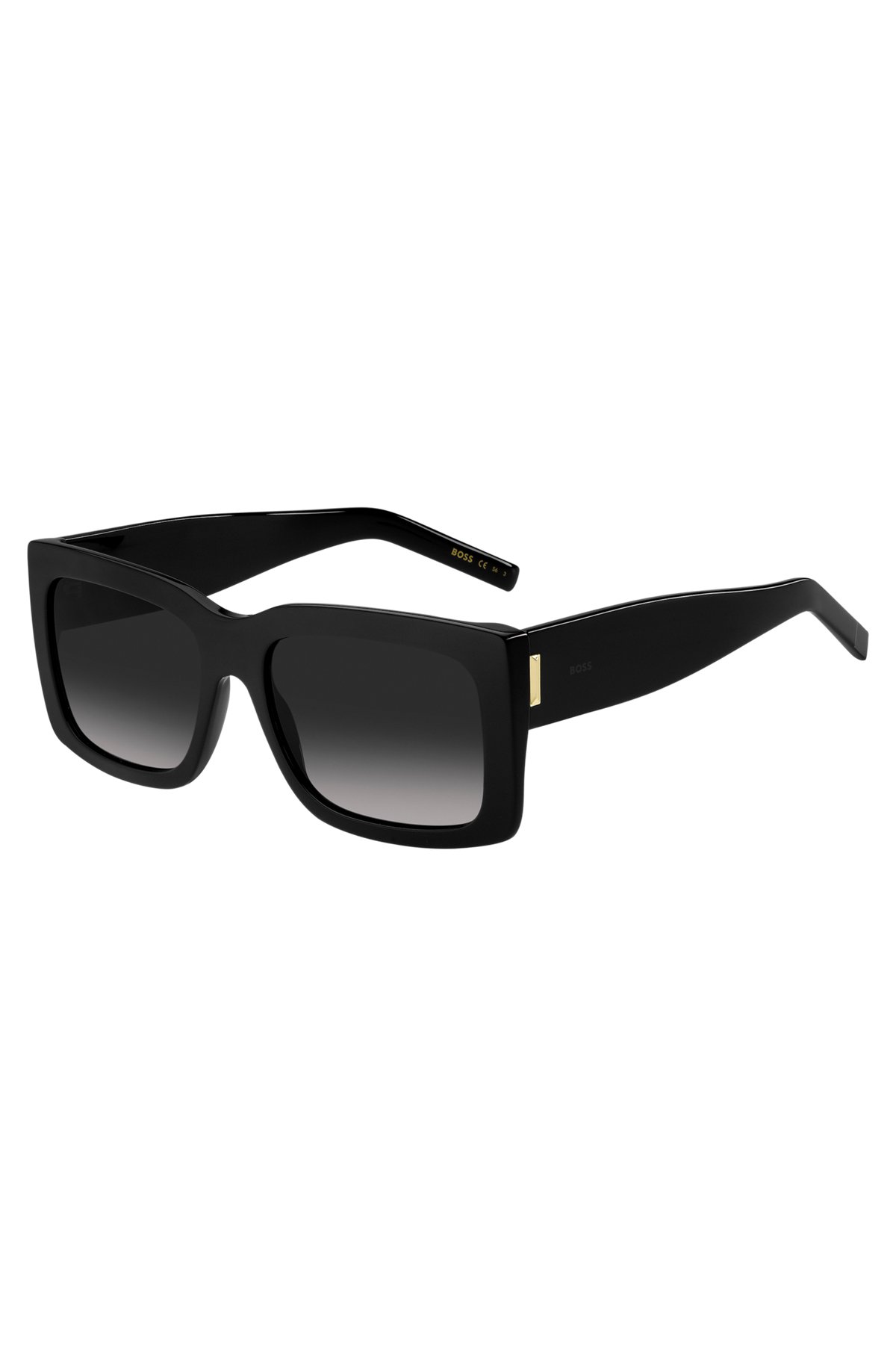 Black bio-acetate sunglasses with signature hardware, Black