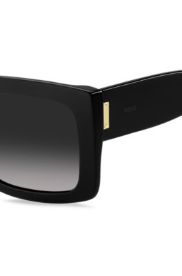 Black bio-acetate sunglasses with signature hardware, Black