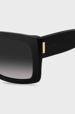 Black bio-acetate sunglasses with signature hardware, Black