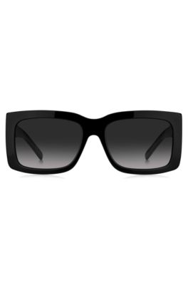 Black bio-acetate sunglasses with signature hardware, Black