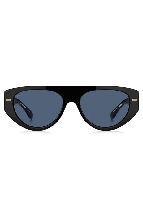 Gafas de sol de bioacetato negro con detalles estampados., Assorted-Pre-Pack