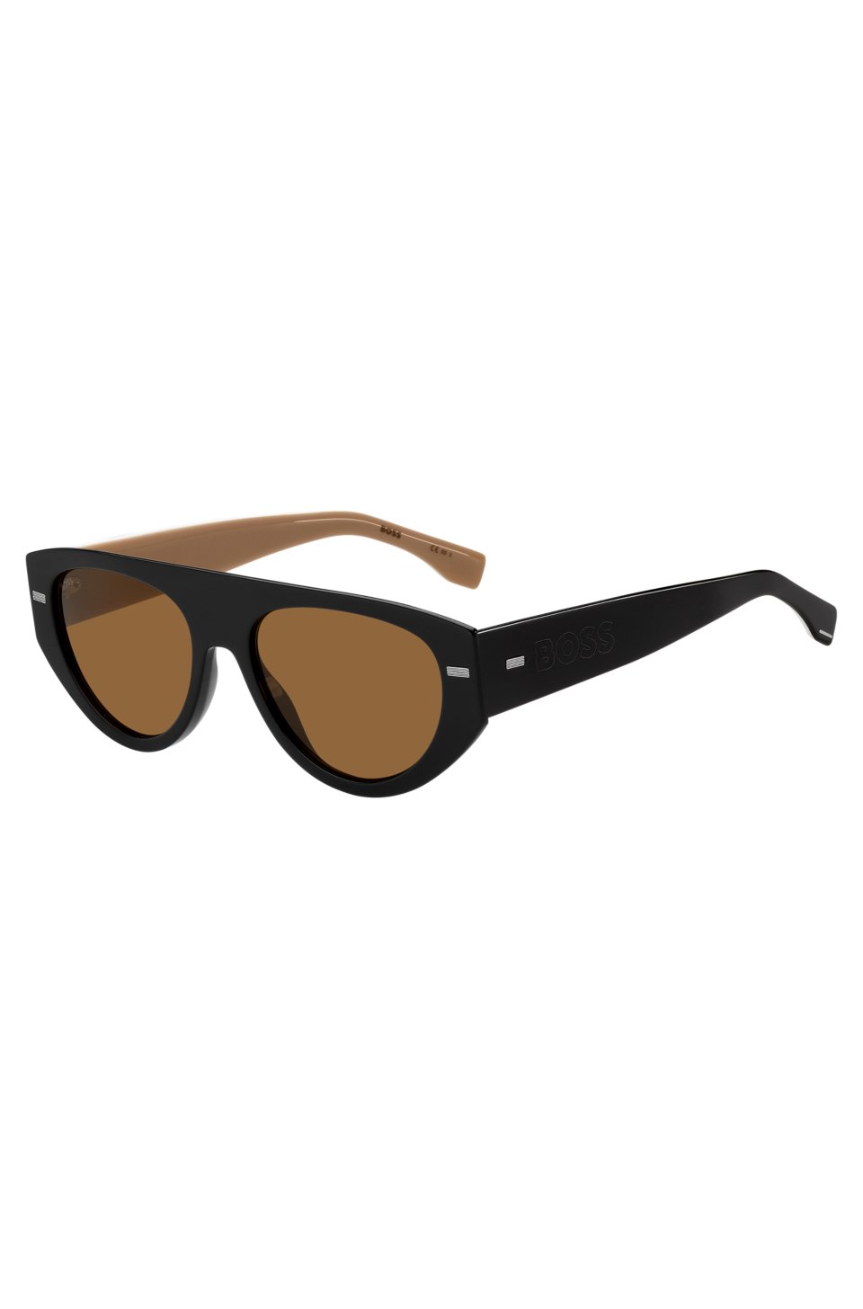 bio-acetate sunglasses with lasered-logo temples