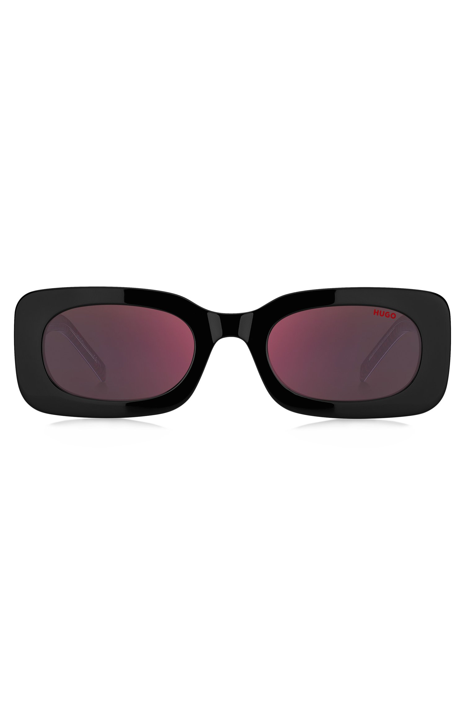 Hugo Red-and-black-acetate sunglasses with detachable slogan strap solglasögon dam – bild 2